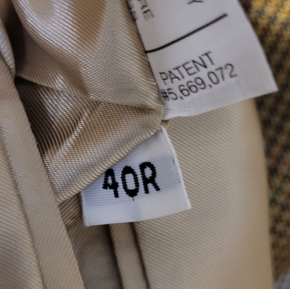 Burberry 40R Beige, Blue, Yellow, Red Windowpane Mens Wool Mens Sport Coat - Picture 9 of 9